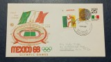 Australia 1968 - J.O.Mexic, serie pe FDC circulata