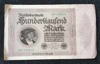 Bancnota veche - Germania 100.000 Mark 1923 - serie 10 p. 140515 foto