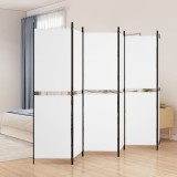 VidaXL Paravan cameră cu 6 panouri, alb, 300 x 180 cm, textil