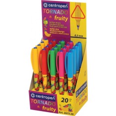 Rollerball 0.5 mm Centropen Tornado Fruity 2675 corp color, scriere albastra