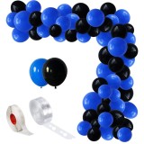 Set 150 Baloane Arcada Albastru Negru 30cm, Banda Montaj, Decoratiuni Evenimente, Petreceri Copii, Botez, Nunta