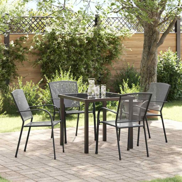 vidaXL Set de masă pentru grădină 5 pcs Antracit Oțel 3379283