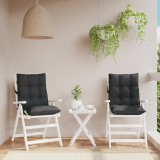 Set 2 Perne Scaun cu Spatar Negre, 100x50x7cm, Oxford Poliester, Exterior, Uni
