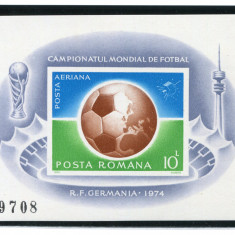 1974 , Lp 853 , C. M. Fotbal , Munchen 1974 , colita nedantelata perfecta - MNH