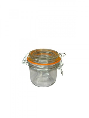 Borcan transparent, 200 ml, inchidere rapida cu garnitura de cauciuc foto