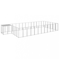 vidaXL Padoc pentru c&acirc;ini, argintiu, 22,99 m&sup2;, oțel