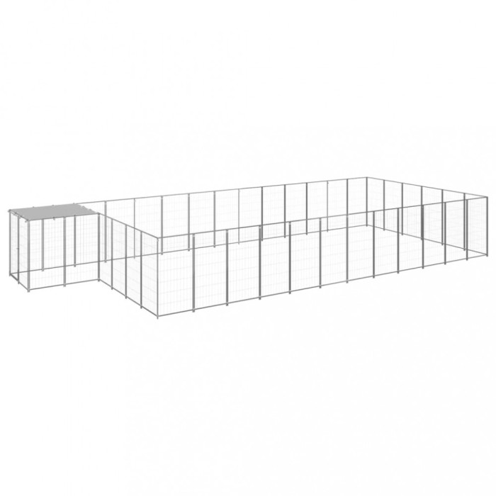 Padoc pentru c&acirc;ini, argintiu, 22,99 m&sup2;, oțel