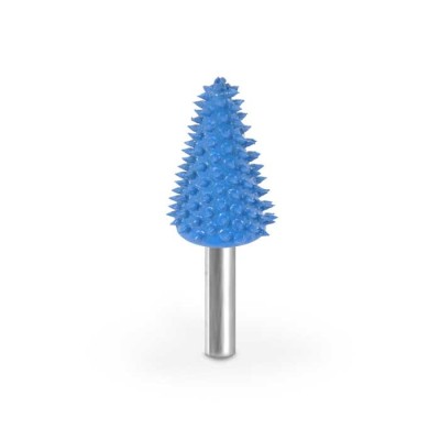 Biax sculptura lemn SABURR - Cap conic 19 mm tija 6 mm, Granulatie Saburr Mega ASPRA - Albastra foto