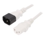Cablu IEC C13 mamă - IEC C14 tată 0,5m 10A alb LIAN DUNG