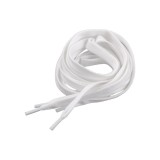 Cumpara ieftin Sireturi plate albe din bumbac pentru pantofi, hanorace si pantaloni sport, cu capete pentru fixare, 130 cm, 1 pereche 2 buc