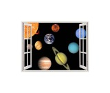 Cumpara ieftin Autocolant decorativ, Fereastra, Planete, Multicolor, 83 cm, 233ST, Oem
