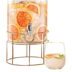 Suport pentru recipient cu robinet metal auriu