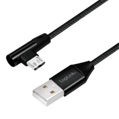 CABLU adaptor LOGILINK, pt. smartphone, Micro-USB (T) la USB 2.0 (T), 0.3 m, negru, &amp;quot;CU0141&amp;quot; (timbru verde 0.08 lei) foto
