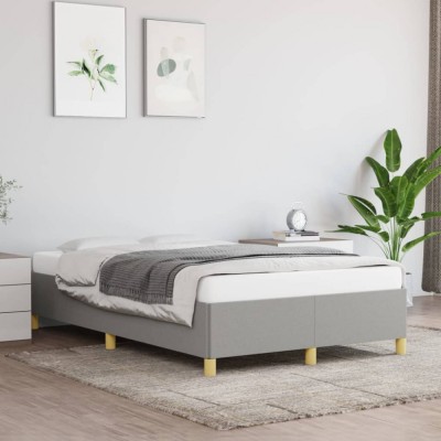 vidaXL Cadru de pat fără saltea, gri deschis, 120x200 cm, textil 347149 foto