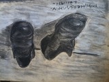 Desen in creion si carbune artist MAGHESRUSAN .hartie desen format A3 , lucrare originala semnata .DEOSEBITA
