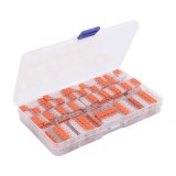 Trusa Conectori Wago 0.08-4mm, 75 Bucati, Eurokomp E6079: 2, 3 si 5 Porturi, Instalare Rapida, 32A, Cupru, Cutie Compartimentata