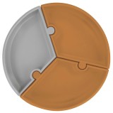 Farfurie Puzzle Minikoioi, 100% Premium Silicone , Woody Brown Powder Grey