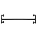 SONGMICS Sina metalica de agatat haine, montare pe perete, aspect industrial, 112x30x30cm, negru Household NewTrend