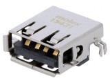 Soclu USB A PCB THT 90&deg; USB 2.0 Aurit