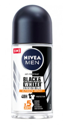 Deodorant roll-on Nivea Men Black &amp;amp; White Invisible Ultimate Impact, masculin, 50 ml foto