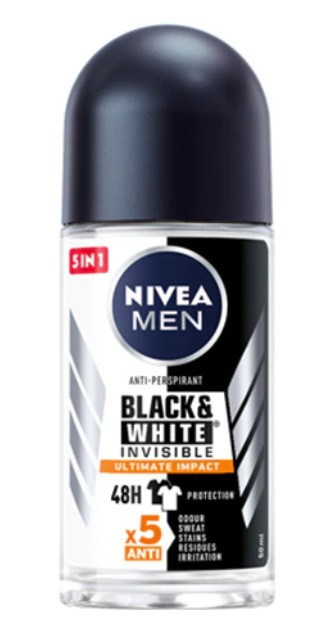 Deodorant roll-on Nivea Men Black &amp; White Invisible Ultimate Impact, masculin, 50 ml