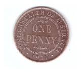 Moneda Australia 1 penny 1917, stare foarte buna, curata, Australia si Oceania, Bronz