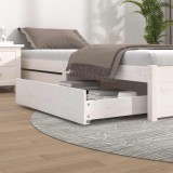 vidaXL Sertare pentru pat, 2 buc., alb, lemn masiv de pin 814990