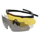 Ochelari de protectie pentru tir Opsmen Hardcore cu lentile interschimbabile (1 cadru, 3 lentile)