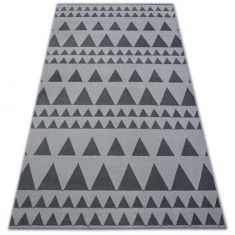 Covor Sense Micro 81243 Triunghiuri argintiu si antracit, 120x170 cm