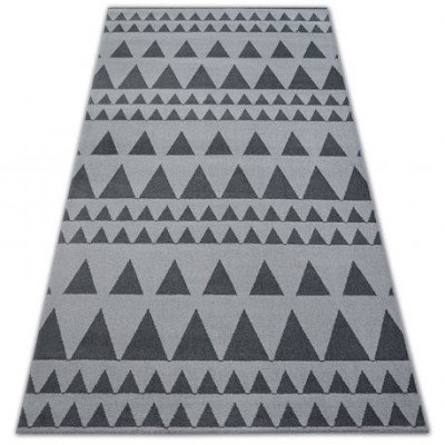 Covor Sense Micro 81243 Triunghiuri argintiu si antracit, 160x230 cm foto