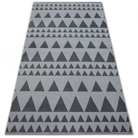 Covor Sense Micro 81243 Triunghiuri argintiu si antracit, 160x230 cm