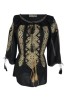 Bluza tip ie dama B23, negru/auriu , marimea M