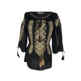 Bluza tip ie dama B23, negru/auriu , marimea M