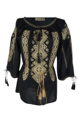Bluza tip ie dama B23, negru/auriu , marimea M foto