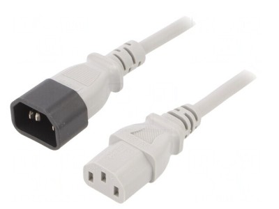 Cablu Alimentare IEC C13 C14 1,8m Gri 10A foto