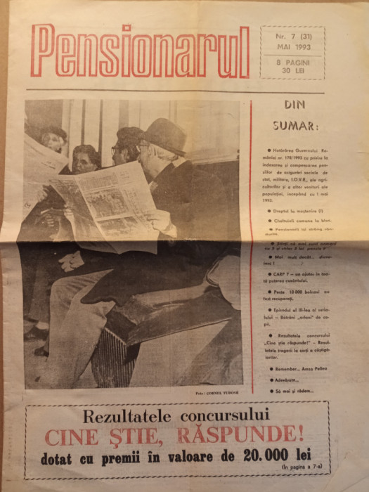 Pensionarul 1993 Nr. 7 (31) / Amza Pellea - Vlad Țepeș - Cine știe răspunde