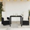 Gossi set bistro de gradina cu perne, 3 piese, negru, poliratan