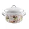 Cratita smaltuita cu capac, model Lavanda, 20 cm Handy KitchenServ, Perfect Home
