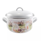 Cratita smaltuita cu capac, model Lavanda, 20 cm Handy KitchenServ