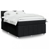 VidaXL Pat box spring cu saltea, negru, 160x200 cm, textil 3289421