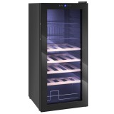 HOMCOM Vitrină Frigorifică pentru Vinuri 20 Sticle 92L, Temperatura Reglabilă 5-18℃, Frigider Vinuri Silențios cu Sticlă Anti-UV, Rafturi, Compresor,