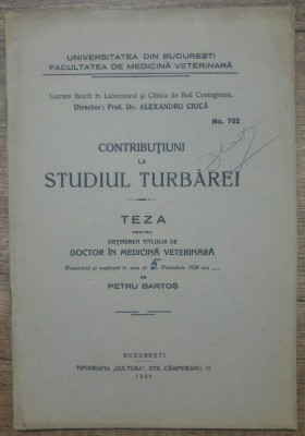 Contributiuni la studiul turbarei/ 1938 foto