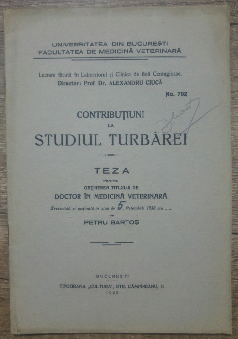Contributiuni la studiul turbarei/ 1938
