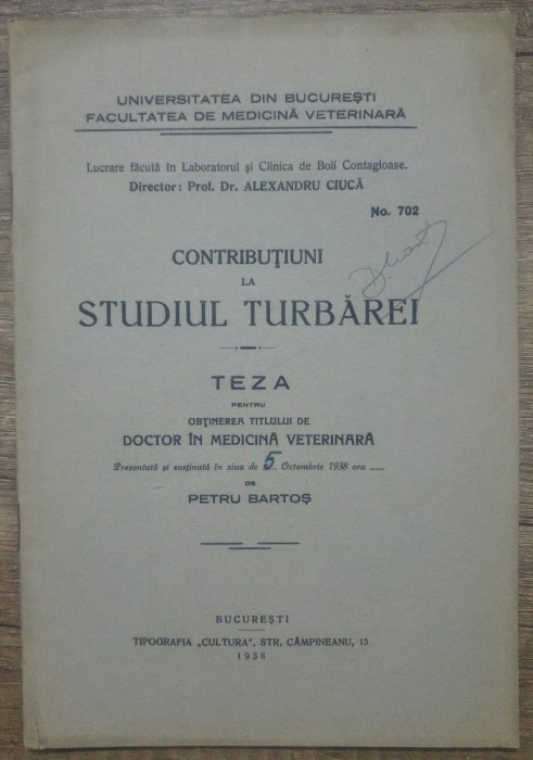 Contributiuni la studiul turbarei/ 1938