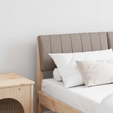 VidaXL Tăblie tapițată Gri taupe 140 cm Lemn de pin masiv 879232