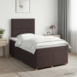 Cumpara ieftin Pat boxspring cu saltea Maro inchis 120 x 200 cm Tesatura
