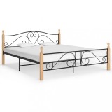 Cumpara ieftin Cadru de pat, negru, 200x200 cm, metal