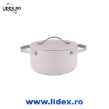 Oala Zilan ZLN0866 din 5 straturi de material, 20 cm diametru, capacitate 2.7l, Otel inoxidabil, Manere nituite