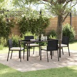 Cumpara ieftin Set de masă pentru grădină 5 pcs Negru Rattan poli