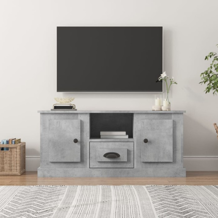 vidaXL Comodă TV, gri beton, 100x35,5x45 cm, lemn prelucrat 816460